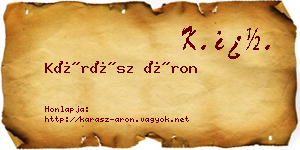 Kárász Áron névjegykártya