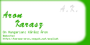 aron karasz business card